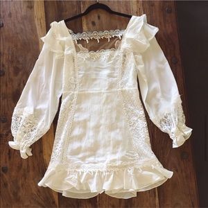 For love and lemons crema silk linen dress